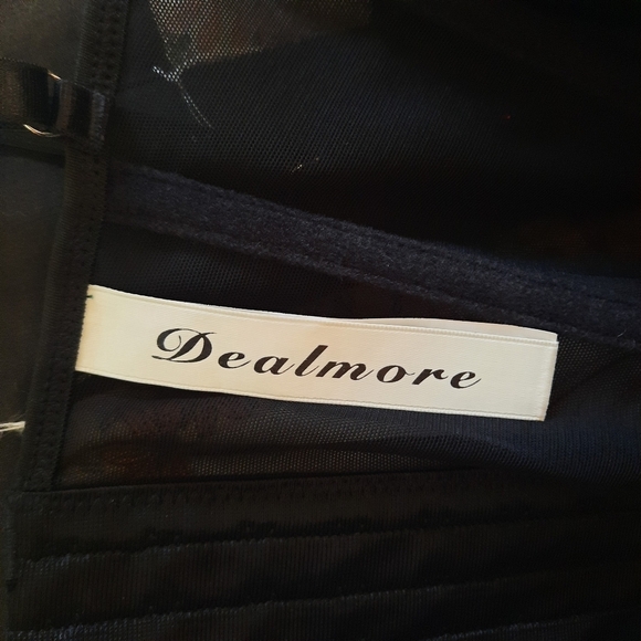 NWOT Dealmore Black Sheer Lace Underwire Structured Corset Bra Size Small - Picture 7 of 12